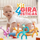 Kit com 4 Giraesticas - Girafas Fofas e Coloridas com Ventosa