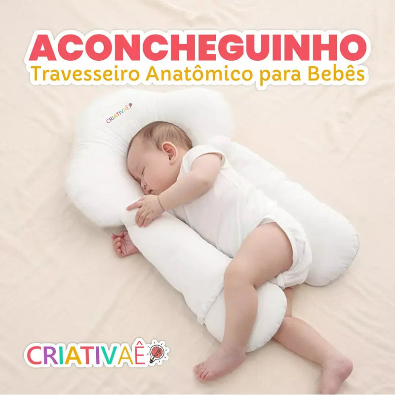 Aconcheguinho - Travesseiro anatômico para bebês premium e antialérgico
