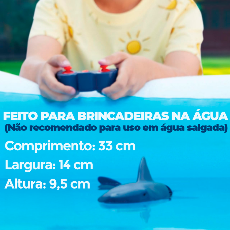 Tubarão Articulado de Controle Remoto + 2 Baterias Extras de Brinde