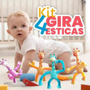 Kit com 4 Giraesticas - Girafas Fofas e Coloridas com Ventosa