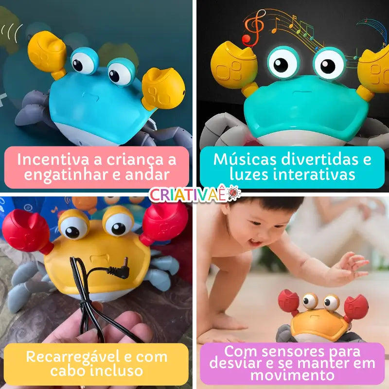 Caranguejo  com Sensor de Obstáculos, Música e Luzes