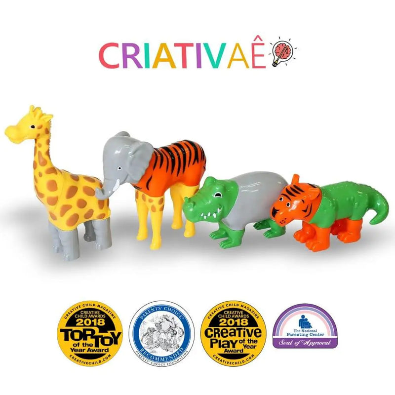 MagnetoZoo - Quebra-cabeça Educativo Magnético 3D para Criar, Combinar e Misturar Animais
