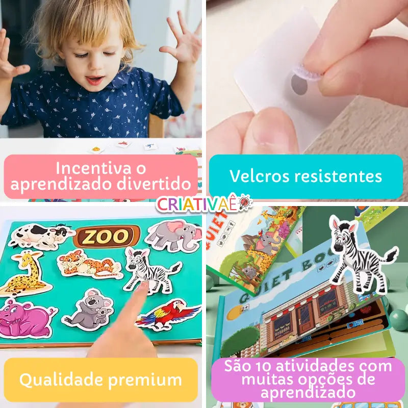 Livro Interativo Montessori Educação Infantil QuietBook