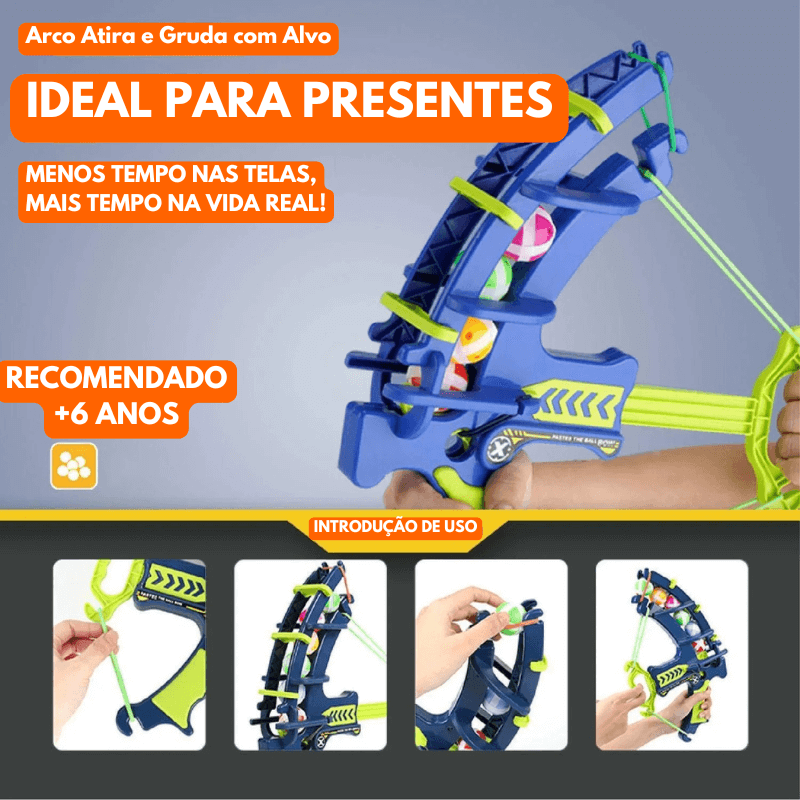 Arco Atira e Gruda com Alvo - Lançador Montessori