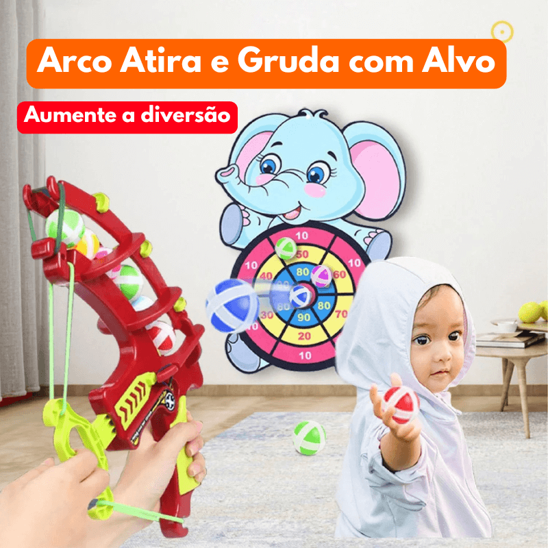Arco Atira e Gruda com Alvo - Lançador Montessori