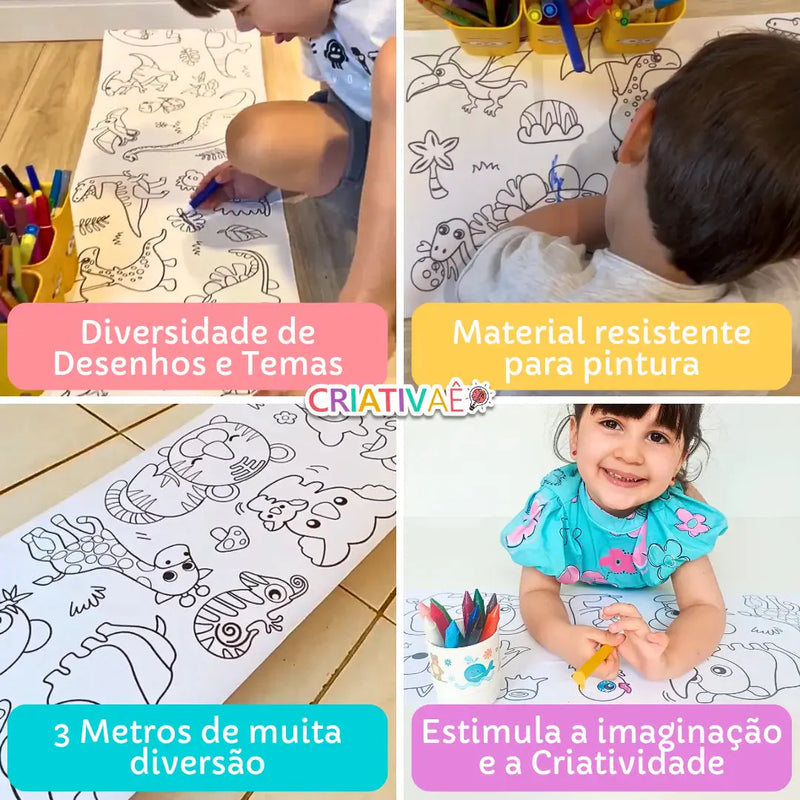 Bobina Criativa de Desenhos da Criativaê (3 Metros e mais de 1000 Desenhos Coláveis)