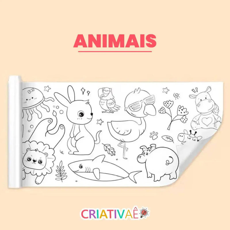 Bobina Criativa de Desenhos da Criativaê (3 Metros e mais de 1000 Desenhos Coláveis)