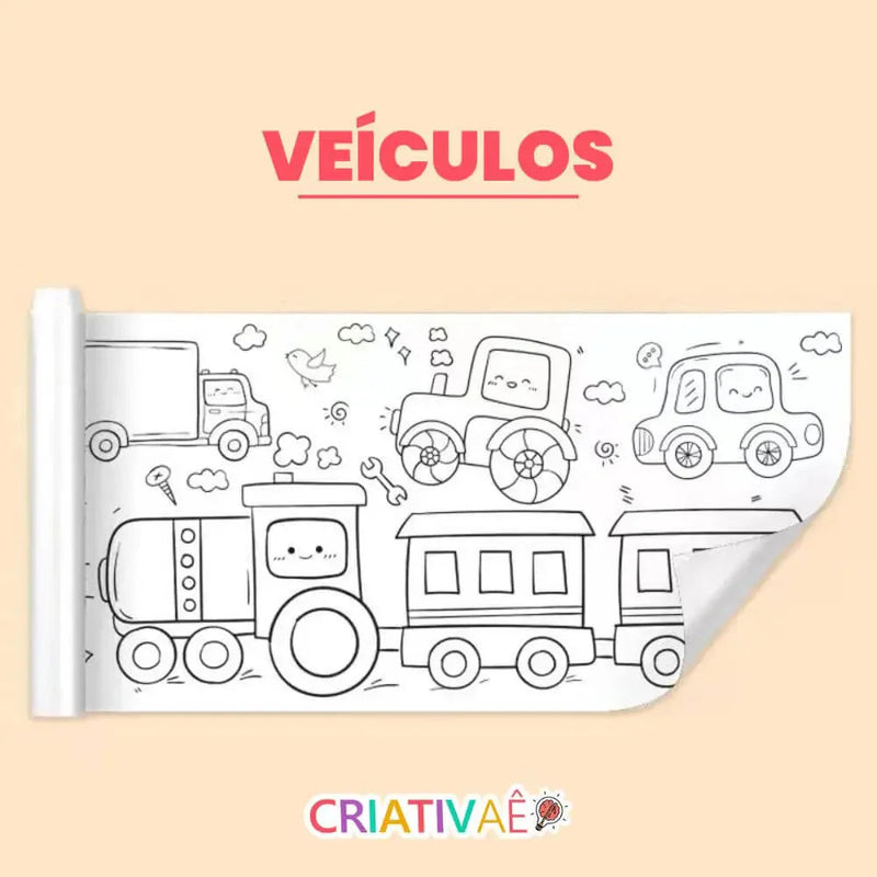 Bobina Criativa de Desenhos da Criativaê (3 Metros e mais de 1000 Desenhos Coláveis)