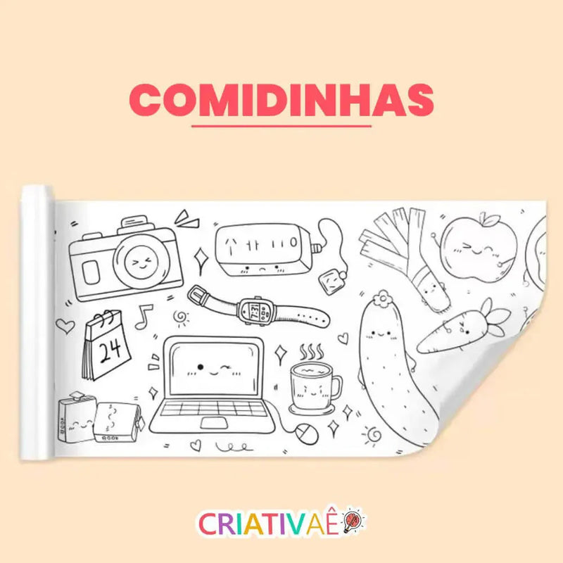 Bobina Criativa de Desenhos da Criativaê (3 Metros e mais de 1000 Desenhos Coláveis)