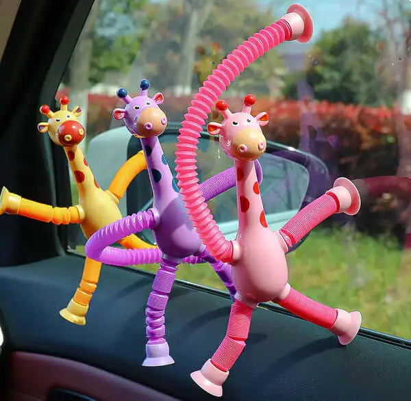 Kit com 4 Giraesticas - Girafas Fofas e Coloridas com Ventosa