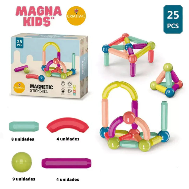 Magna Kids - Conjunto de Bolas e Hastes Magnéticas