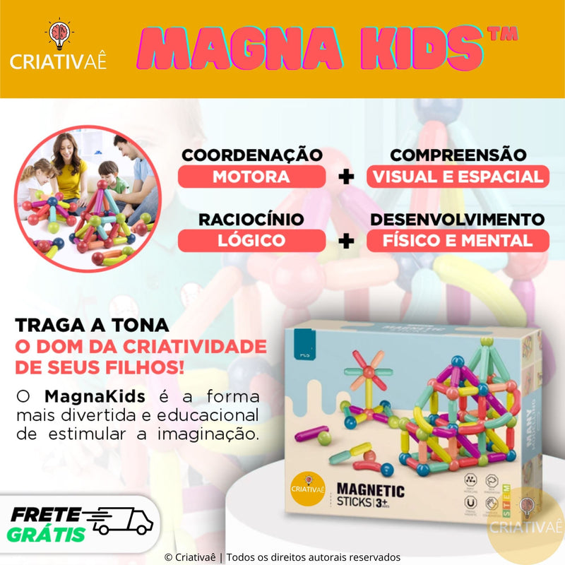 Magna Kids - Conjunto de Bolas e Hastes Magnéticas
