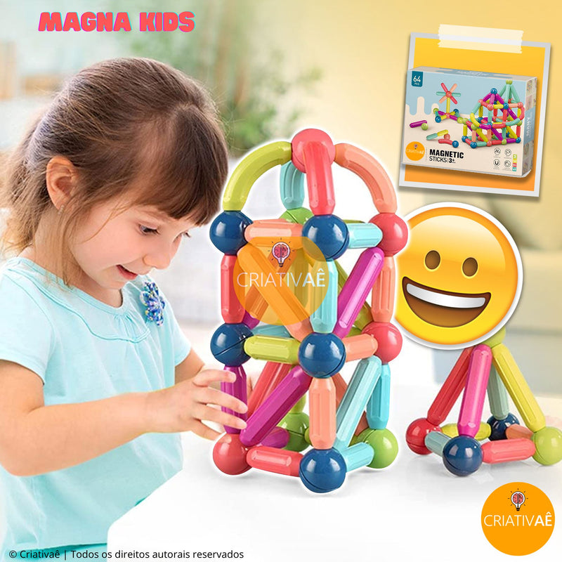 Magna Kids - Conjunto de Bolas e Hastes Magnéticas