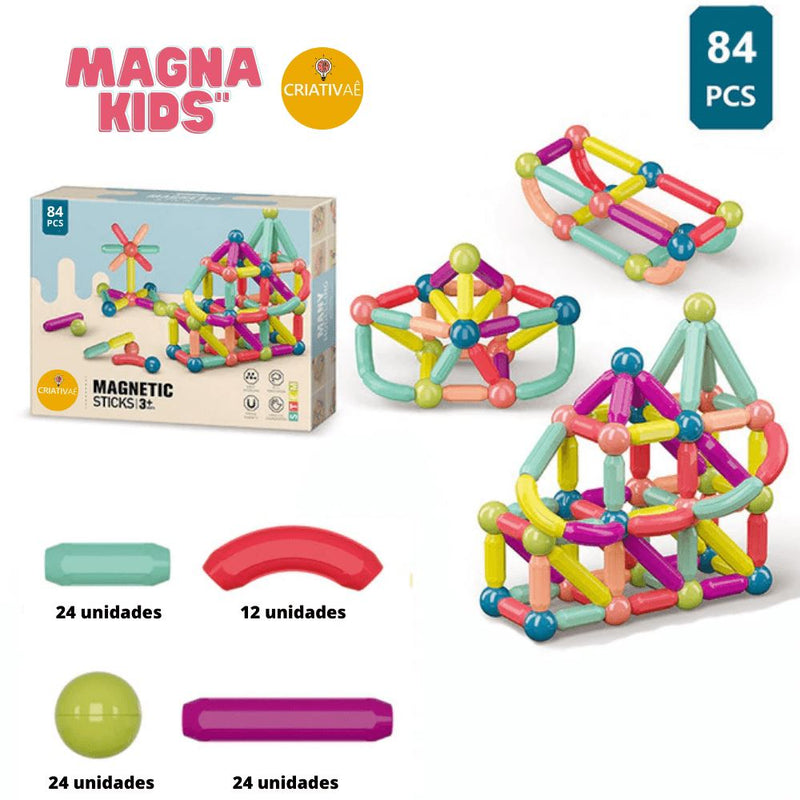 Magna Kids - Conjunto de Bolas e Hastes Magnéticas