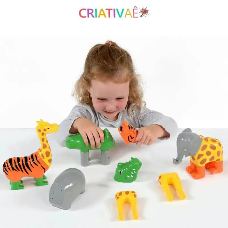 MagnetoZoo - Quebra-cabeça Educativo Magnético 3D para Criar, Combinar e Misturar Animais